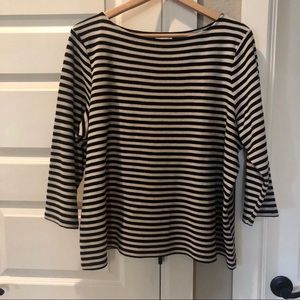 JJill Blk/white stripe knit top